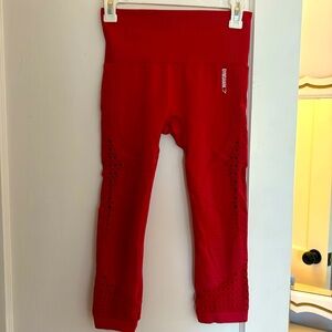 Gymshark Red Crop Performance Legging